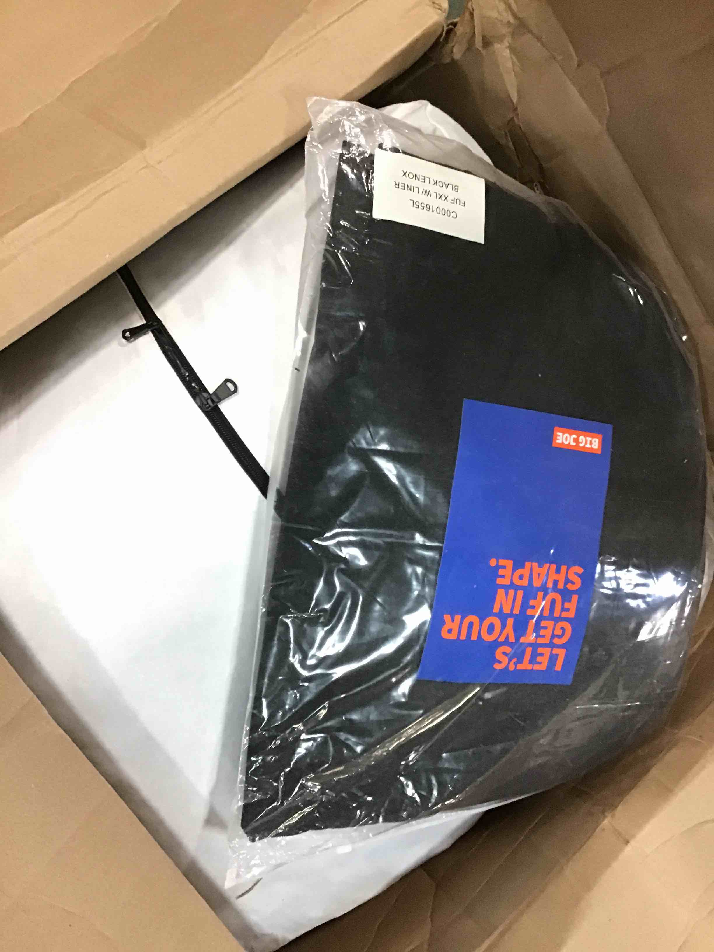 Big Joe Fuf XXL Foam Filled Bean Bag Chair with Removable Cover, Black