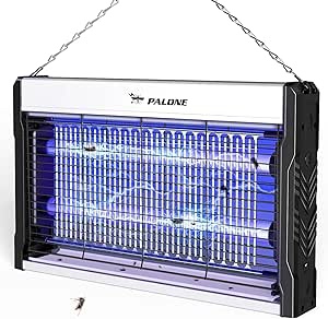 PALONE Electric Bug Zapper 3200V Mosquito Zapper Killer Indoor Insect Killer with Hanging Chain Mosquito Trap with Removable Collection Tray USB Electric Bug Zapper Outdoor for Home Office Warehouse