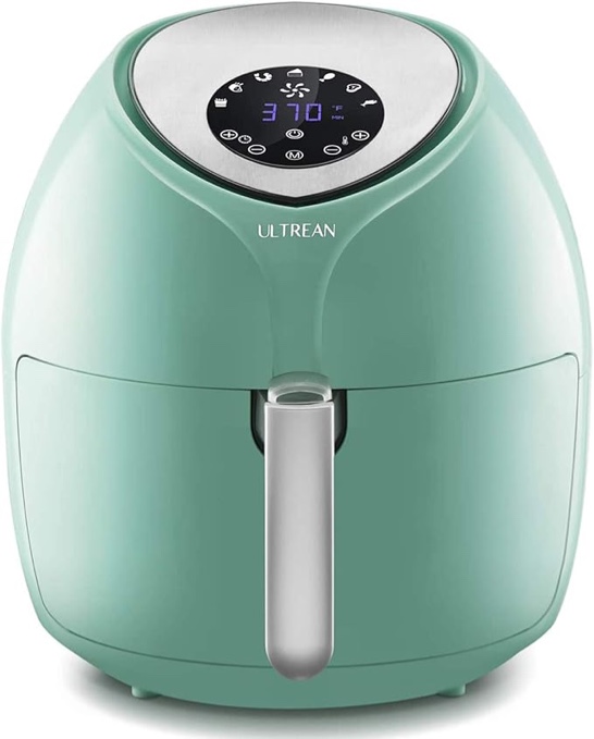 Ultrean Air Fryer 6 Quart, Large Family Size Electric Hot Airfryer XL Oven Oilless Cooker with 7 Presets, LCD Digital Touch Screen and Nonstick Detachable Basket,UL Certified,1700W (Blue)