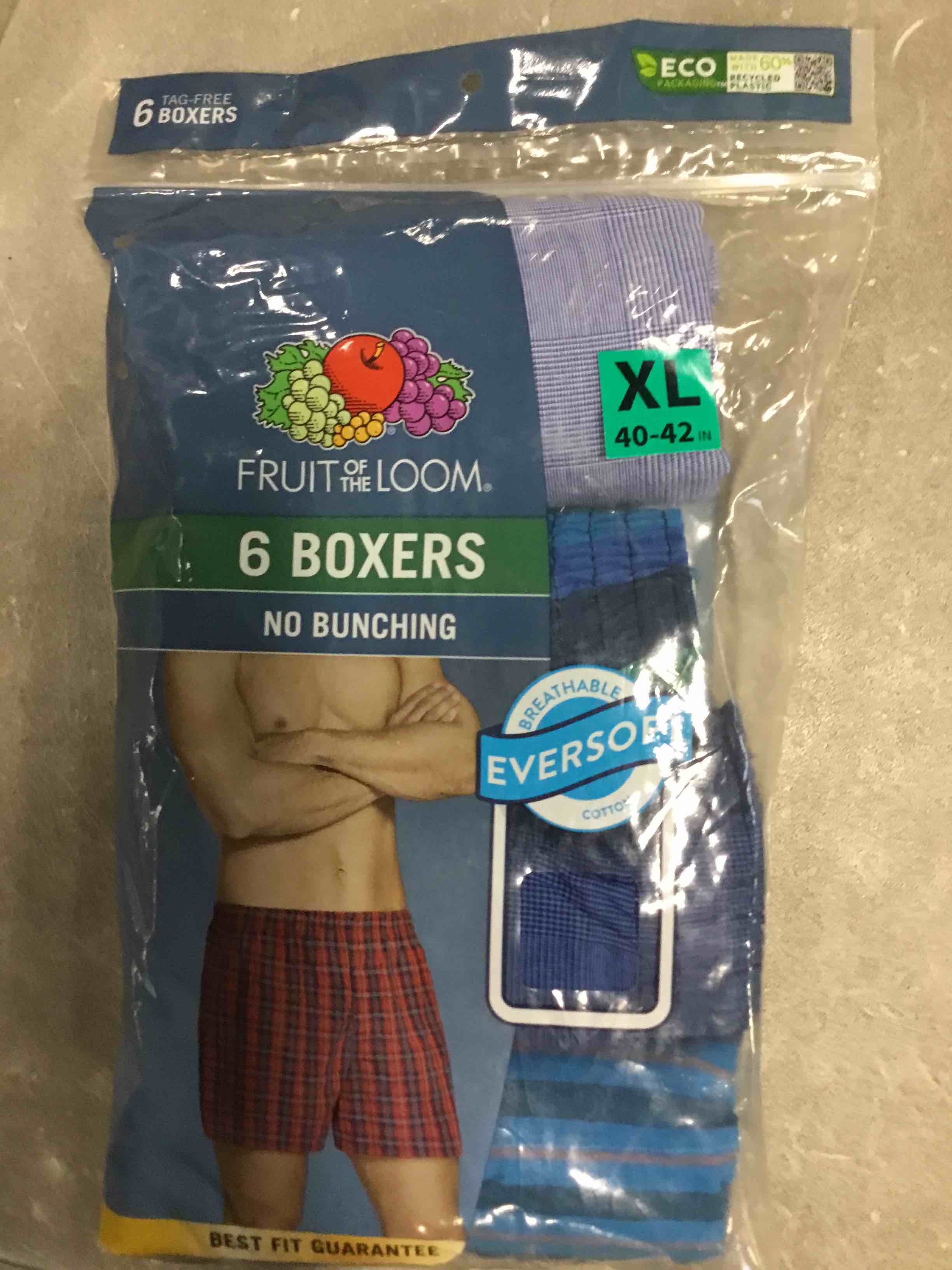 Fruit of the Loom Men's TagFree Woven Boxer Shorts, Relaxed Fit