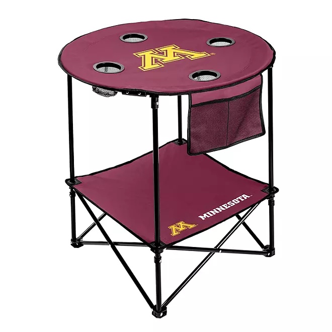 Logo Brands NCAA 27.6" Round Tailgate Table with Shelf