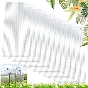Tatuo 12 Pack Polycarbonate Greenhouse Panels Polycarbonate Sheets Twin-Wall Roof Panels Waterproof UV Protected Clear Corrugated Plastic