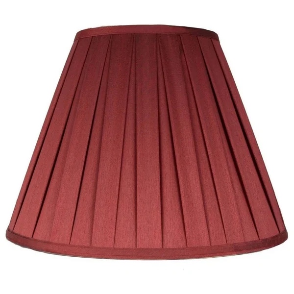 Empire Box Pleat Lamp Shade, 8" Top, 16" Bottom, 11" Slant - Burgundy