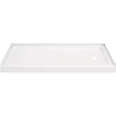 Delta EverEdge 32-in W x 59.88-in L High Gloss White Single Threshold Rectangle Shower