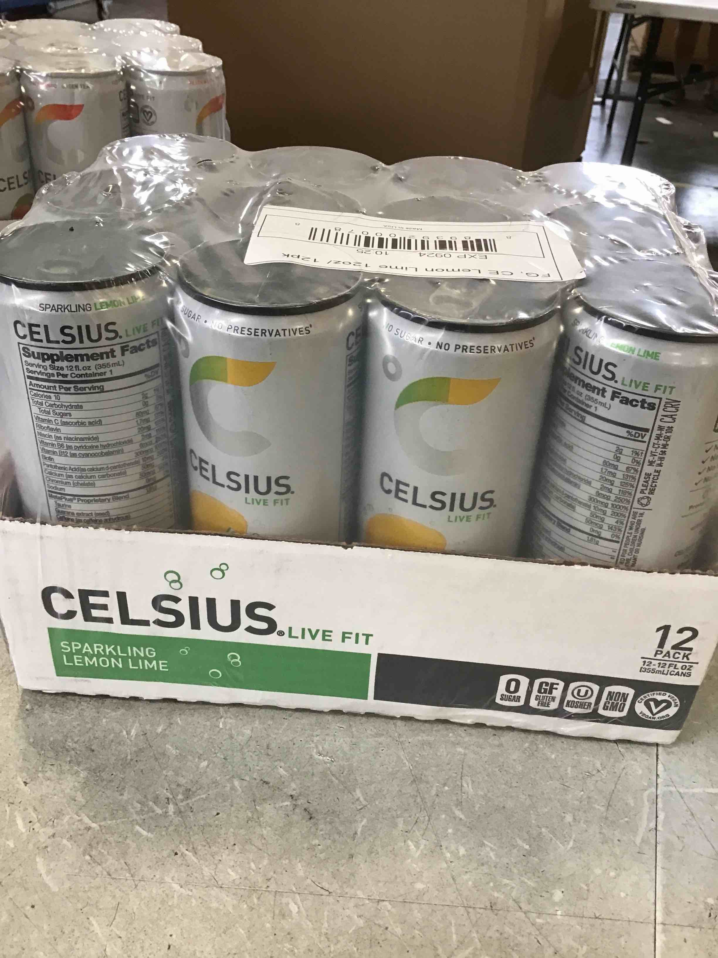 (BBD9/24)CELSIUS Sparkling Lemon Lime, Functional Essential Energy