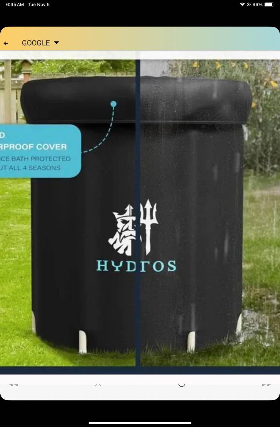 Hidyos portable ice tub