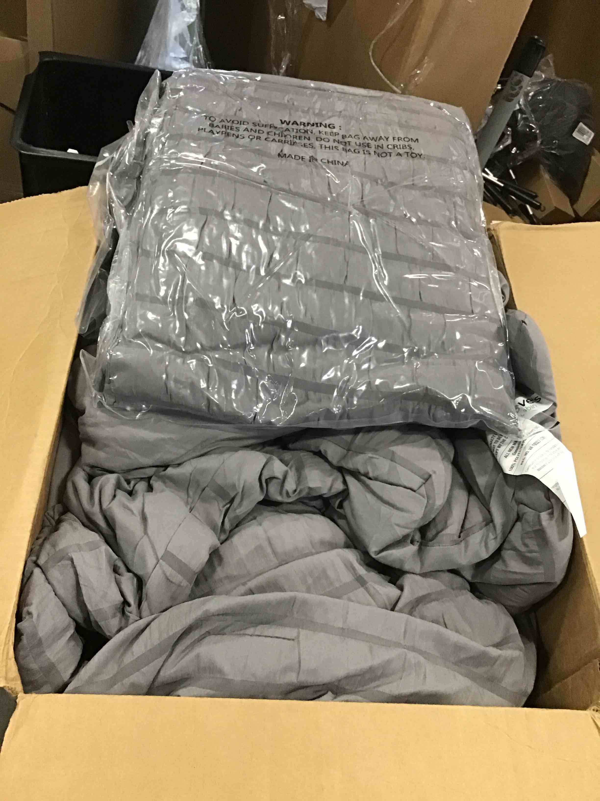 Love's cabin Seersucker Dark Grey California King Comforter Set, 7