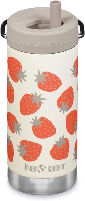 Klean Kanteen 12 fl oz Stainless Steel Insulated Water Bottle Twist Cap Strawberries