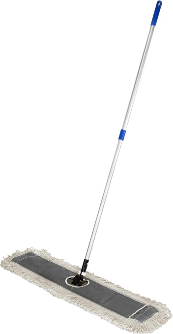 Alpine Industries Heavy Duty Cotton Mop - Dry Mop for Dirt Dust for Clean Hardwood Floor, Office and Garage - Floor Cleaner - Commercial Mop - Super Absorbent Industrial Mop (24 in)