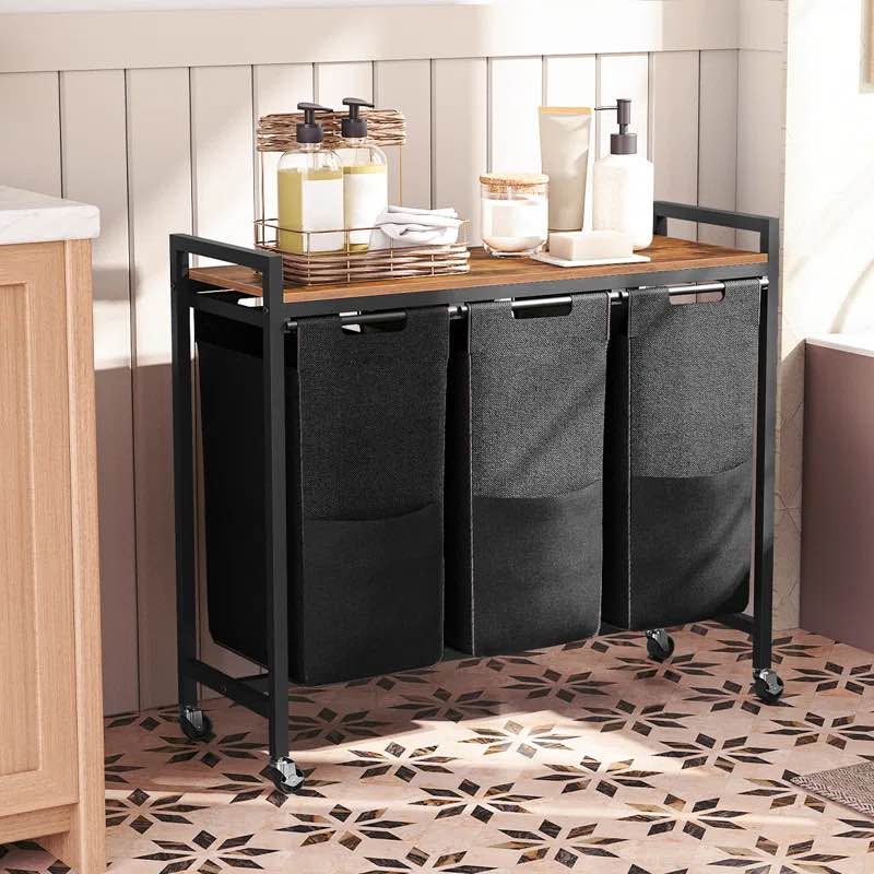 Cythia 3 Removable Liners Laundry Hamper with Wheels
