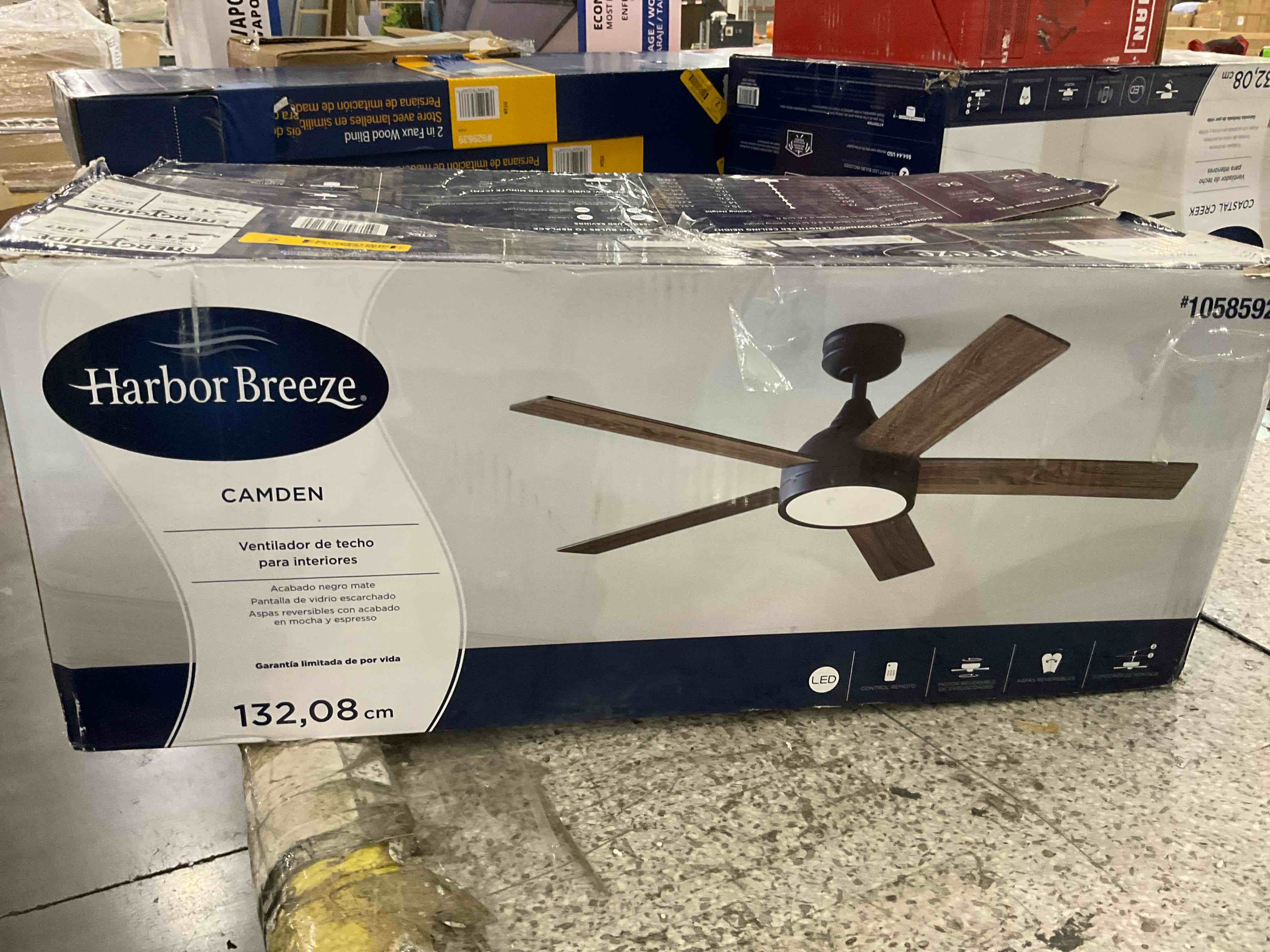 52“ Indoor & Outdoor Ceiling Fan With Light, Low Profile Smart Ceiling Fan With 10 Speeds, Silent DC Motor, Farmhouse Ceiling Fan Compatible with Alexa, Siri, Google & Smart App, Black & Walnut