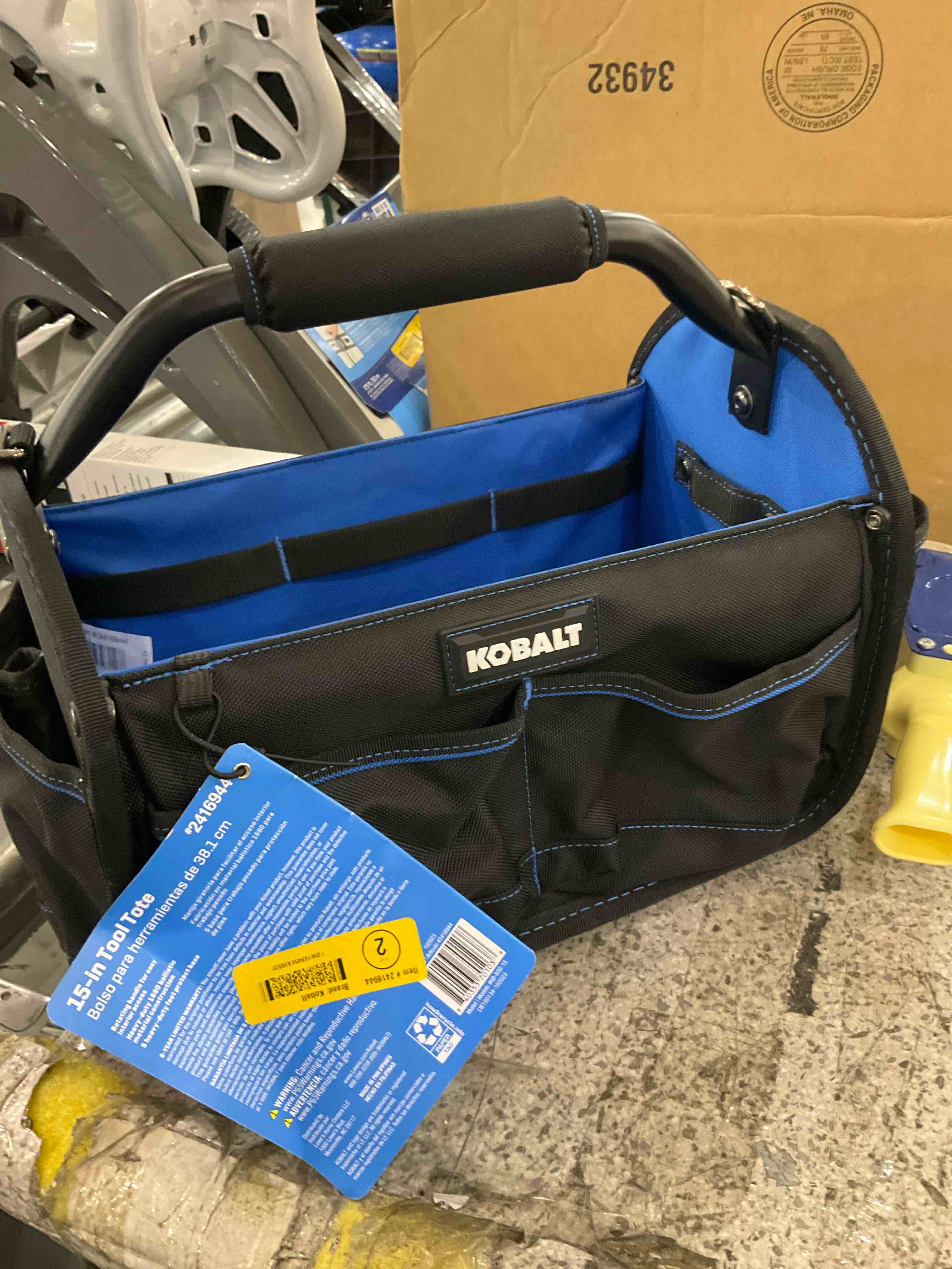 Kobalt Blue Black Polyester 12-in Tool Tote