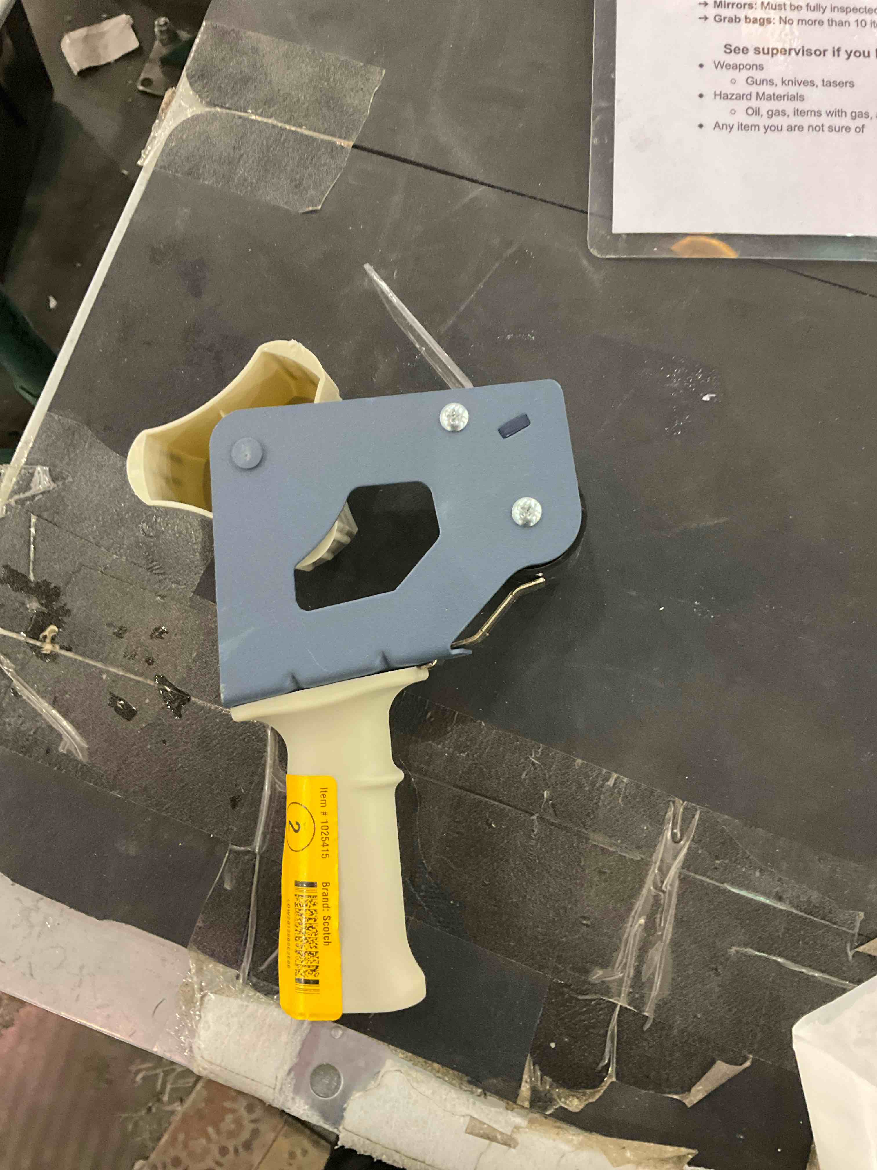 Dispenser for Packing Tape.standard width. Neoprene handle cover. EUC