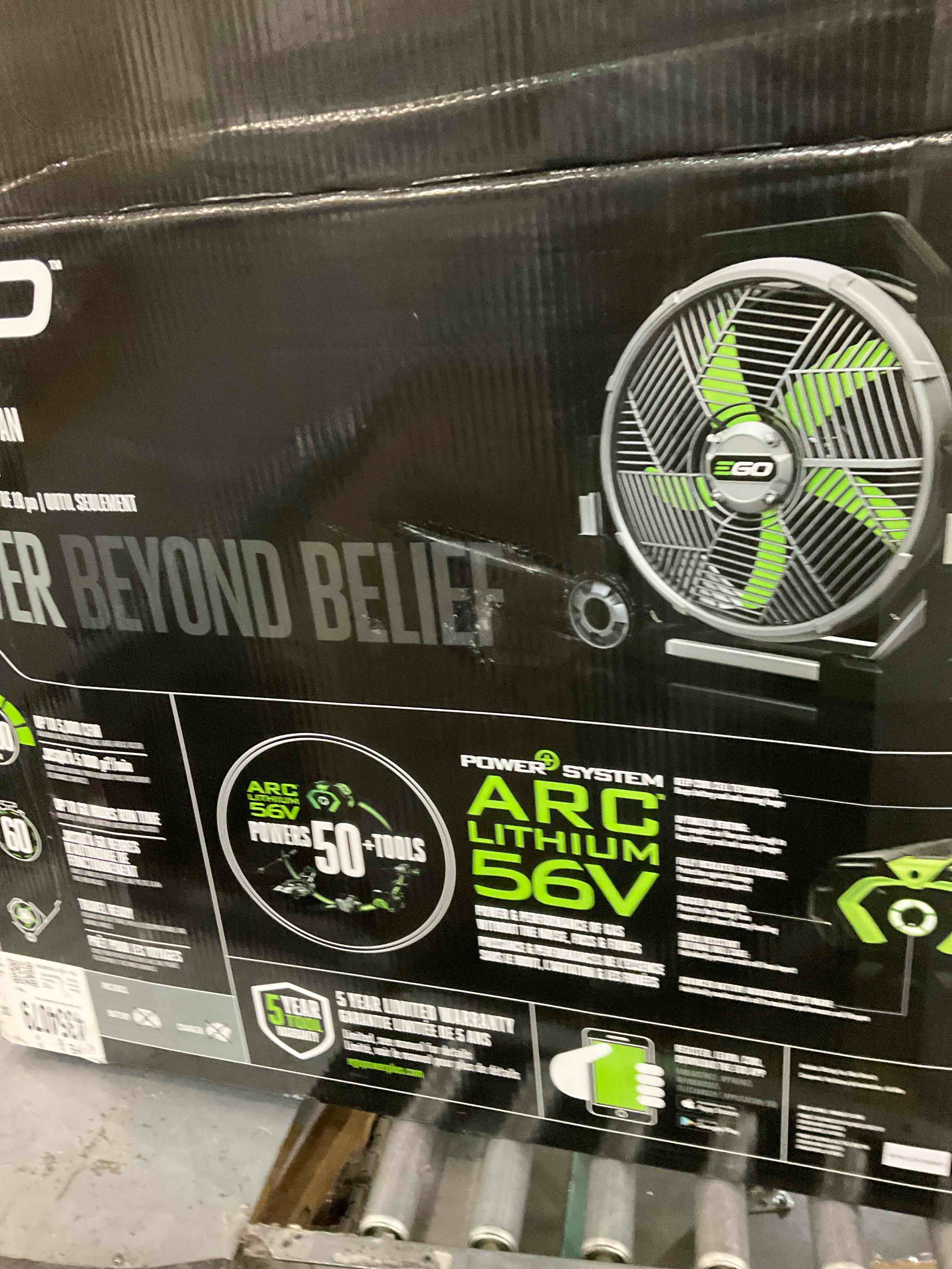 EGO Power+ FN1800 18-Inch 5 Speed 20MPH Portable Misting Fan, Battery and Charger Not Included, Black