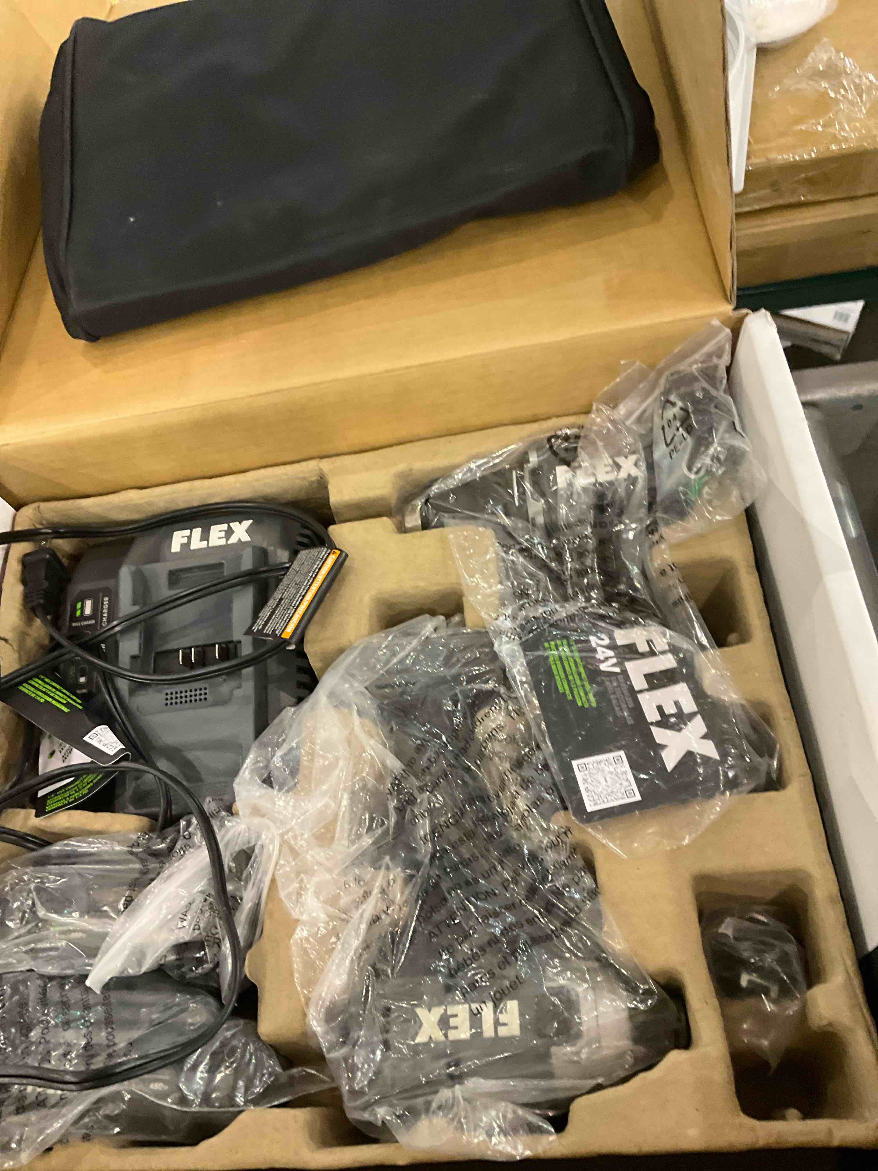 FLEX 24V Brushless Cordless 2-Tool Compact Combo Kit: 1/2-Inch 2-Speed Drill Driver and 1/4-Inch Hex Impact Driver with (2) 2.5Ah Lithium Batteries and 160W Fast Charger - FXM205-2A