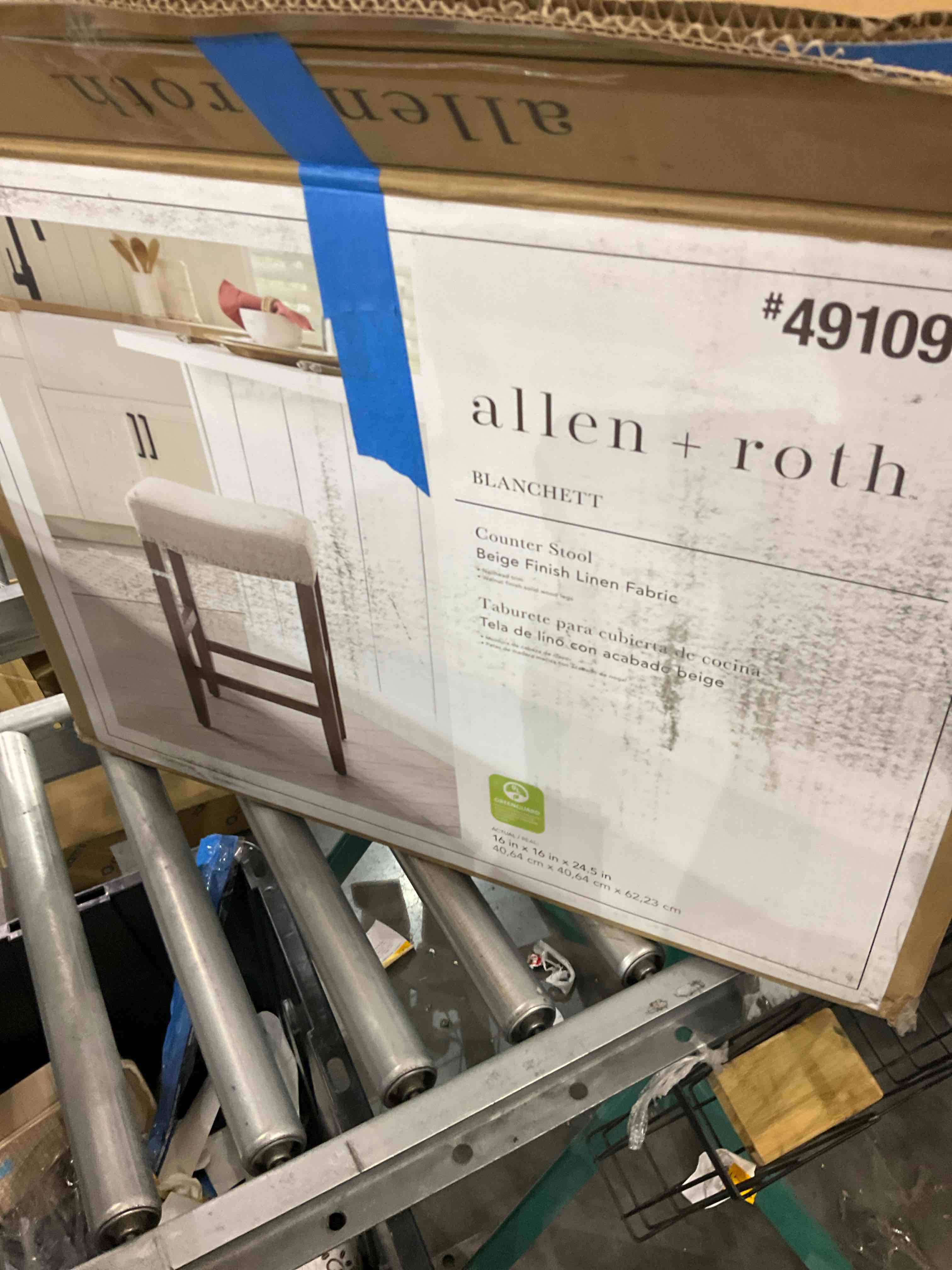 allen + roth Gray 24-in H Counter height Saddle Seat Upholstered Wood Bar Stool Item #5744981 | Model #CS-1015-GR