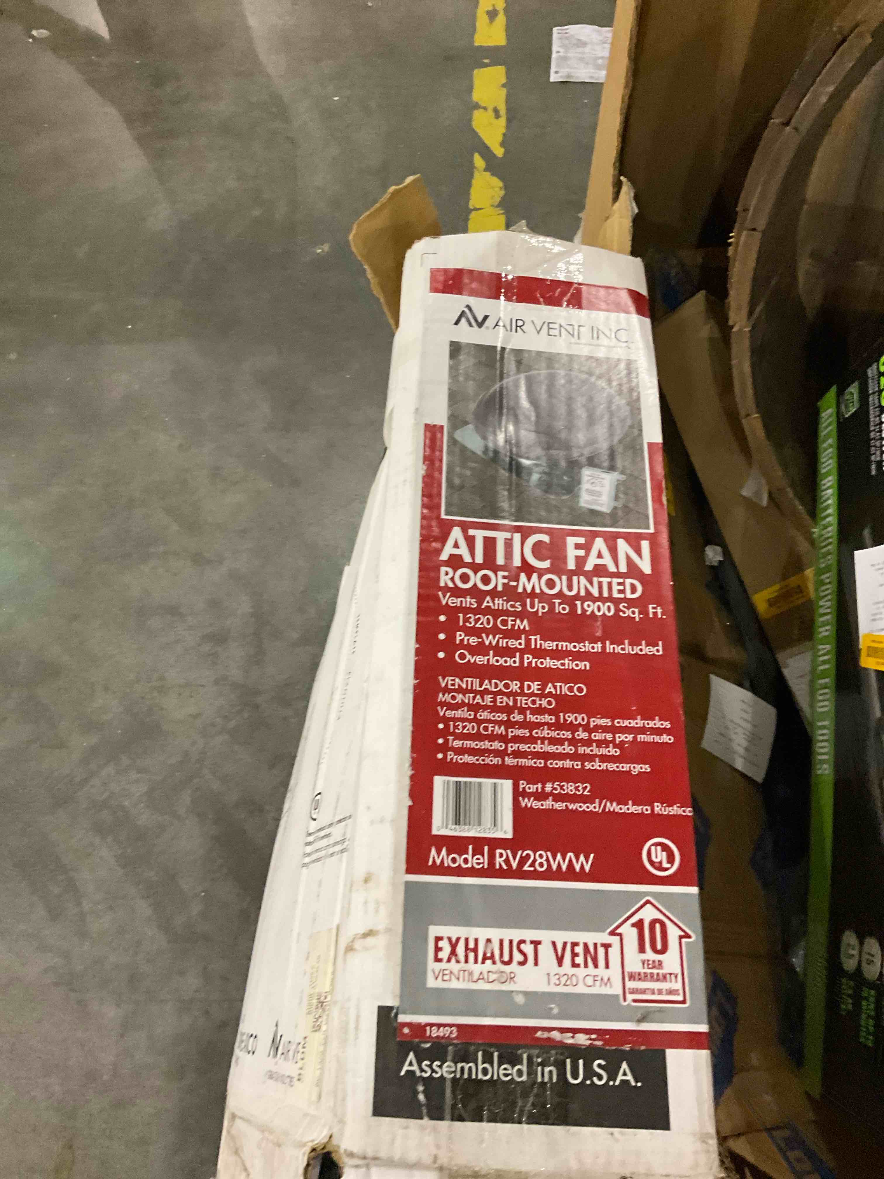 AIR VENT 53832 Roof Mounted Power Attic Ventilator