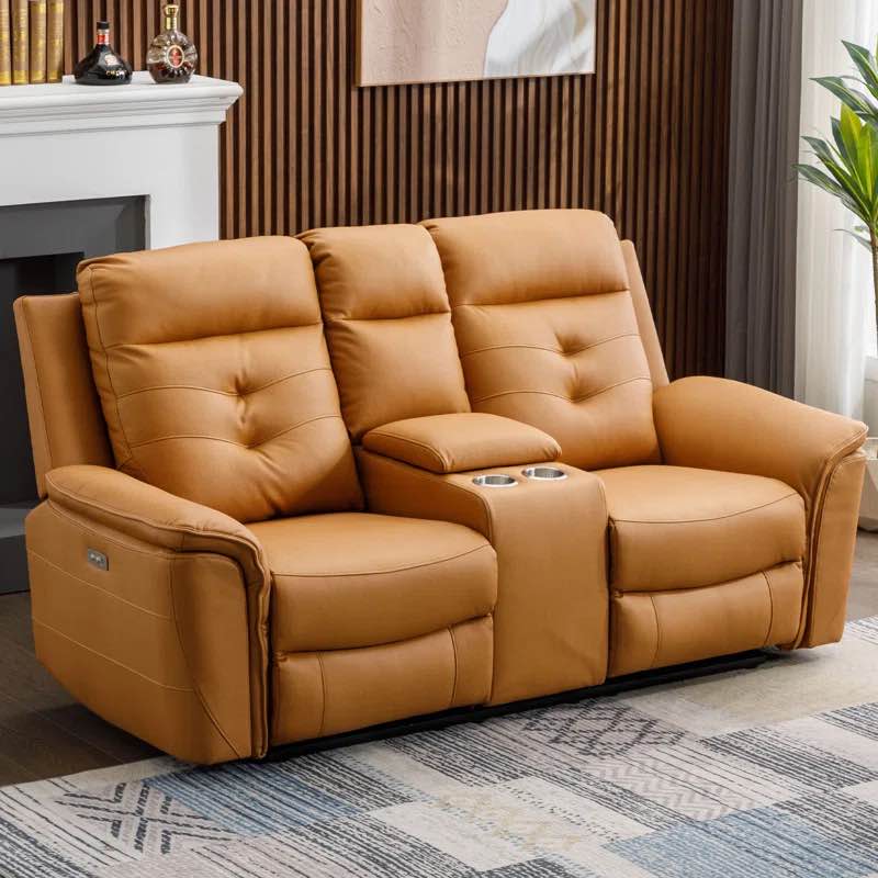 76.7 wide modern loveseat with arm storage and usb