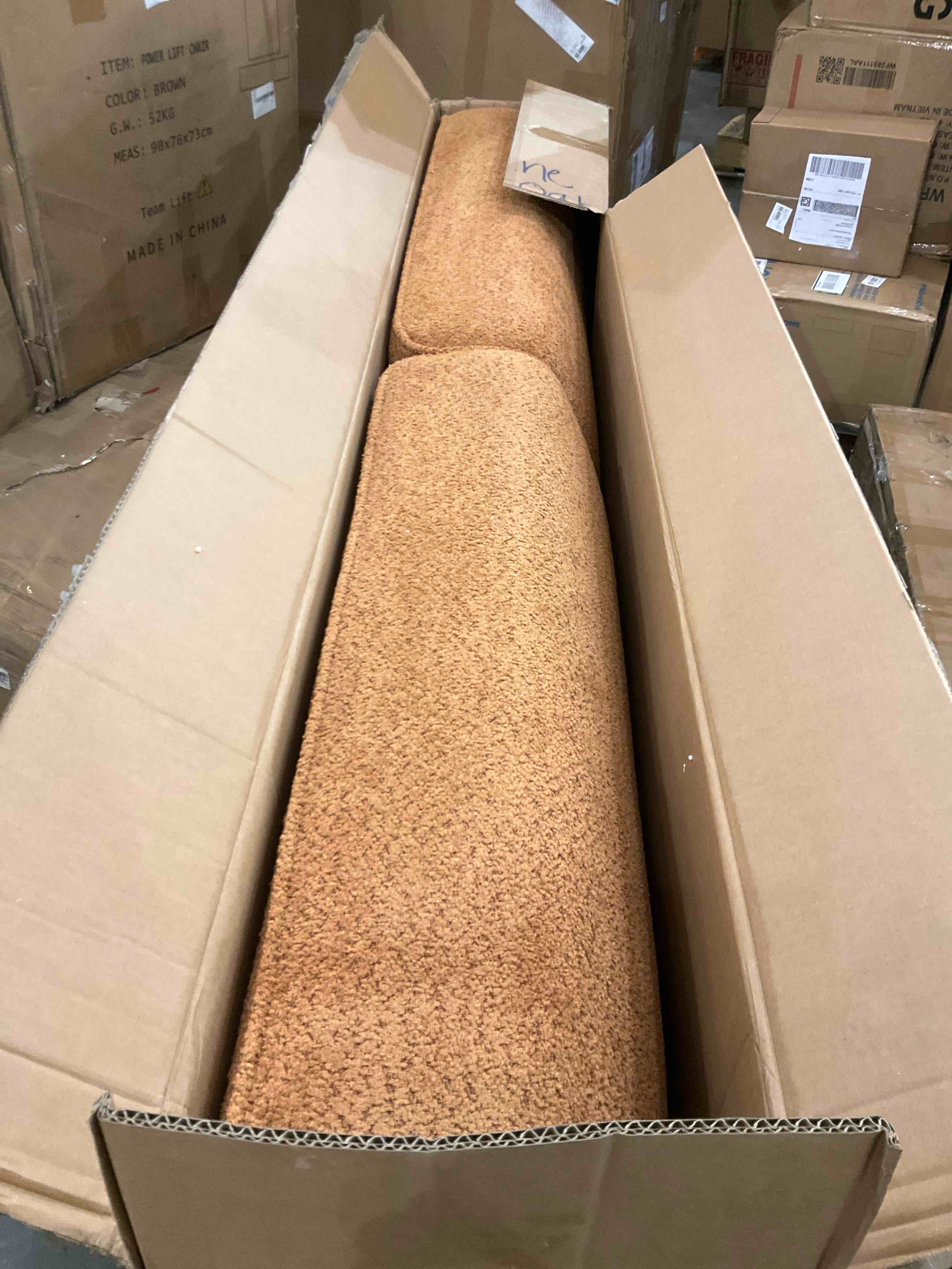 Wallas 3Seater Sofa Bottom Rust Boucle