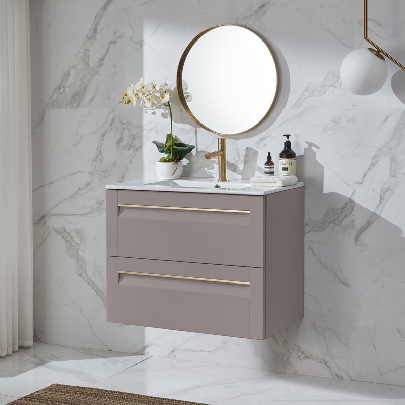 Ramlah 30'' Rustic Wall Mounted Single Bathroom Vanity Set