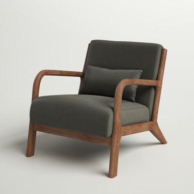 Upholstered Fabric Accent ArmChair with Solid Wood Frame
