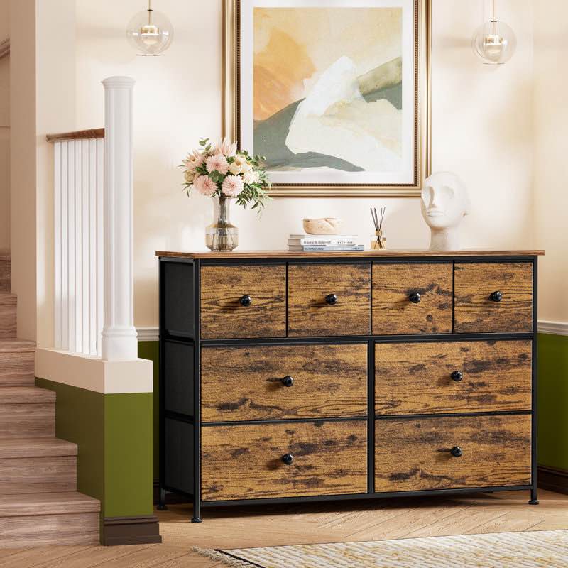 Ojaswi 8-drawer Dresser, Fabric Storage, Chest of Drawers for Bedroom
