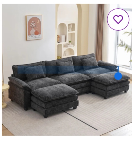 120 comfy cloud u shape sectional