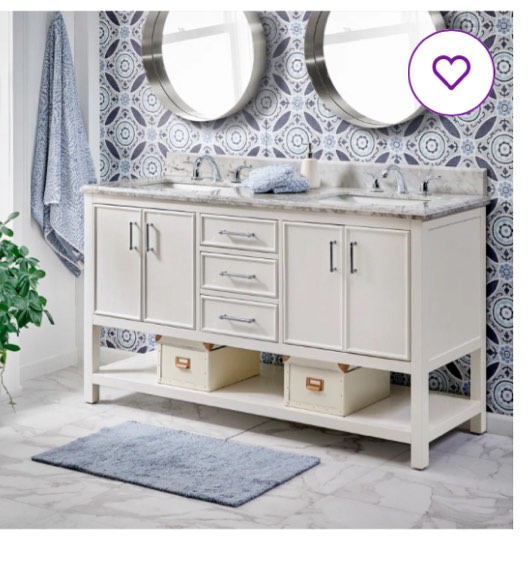 Danta 61” Double Bathroom Vanity with marble Veneer stone top