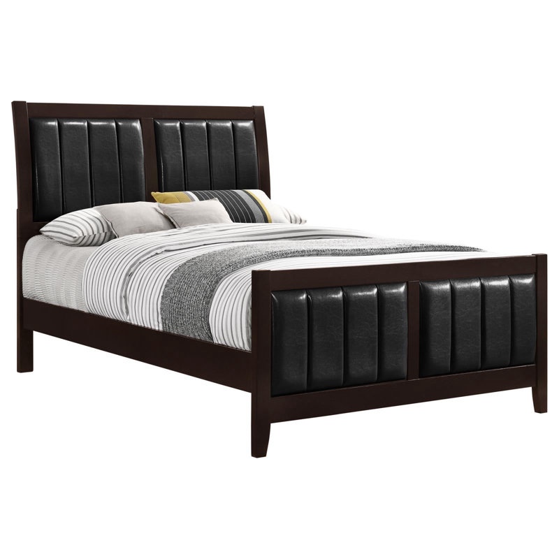 boden full upholstered panel bed cappuccino and black