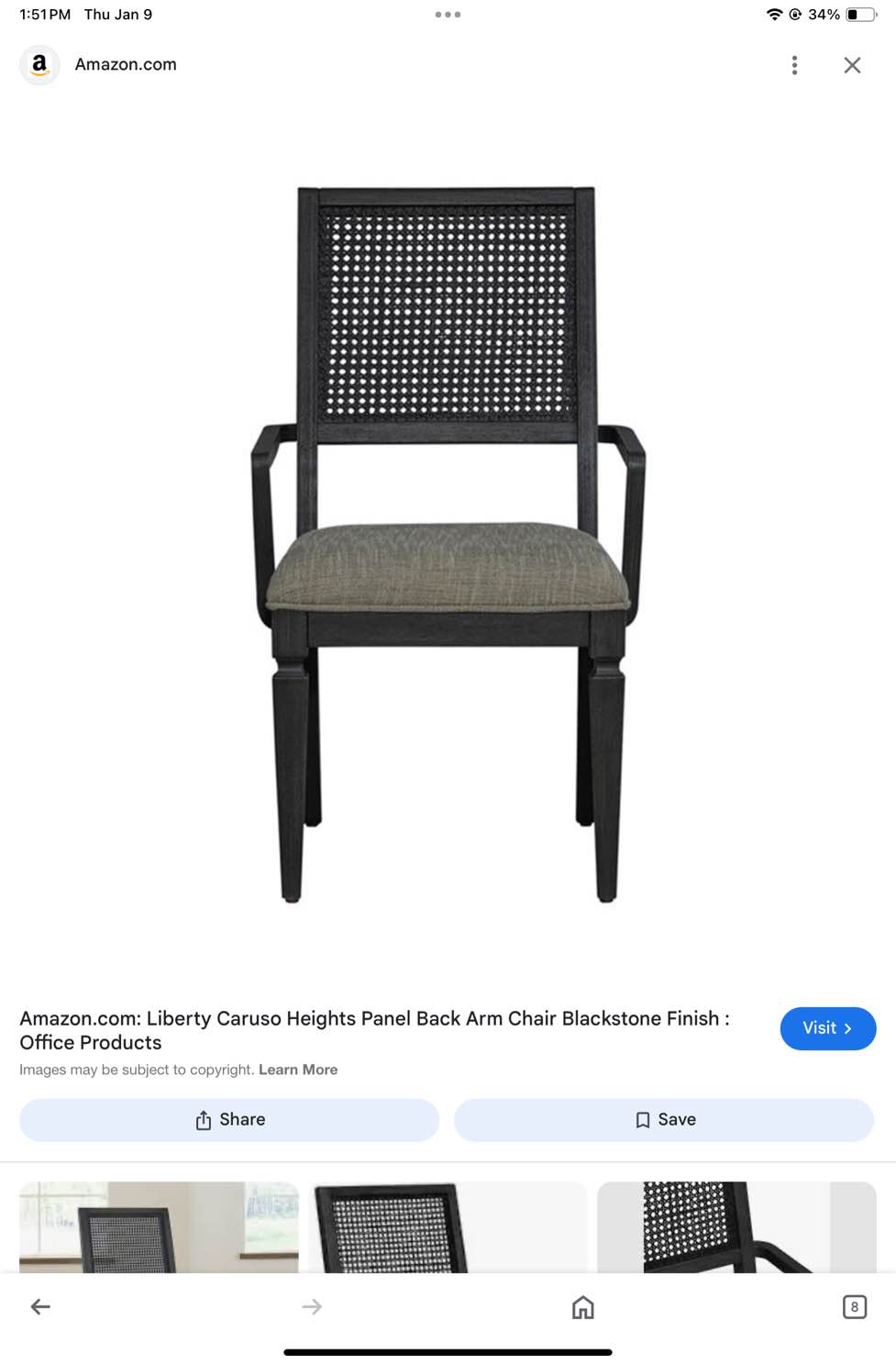 liberty Caruso back arm chair