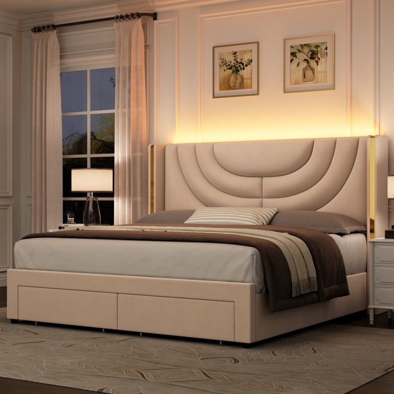 faulkwoods wingback storage bed