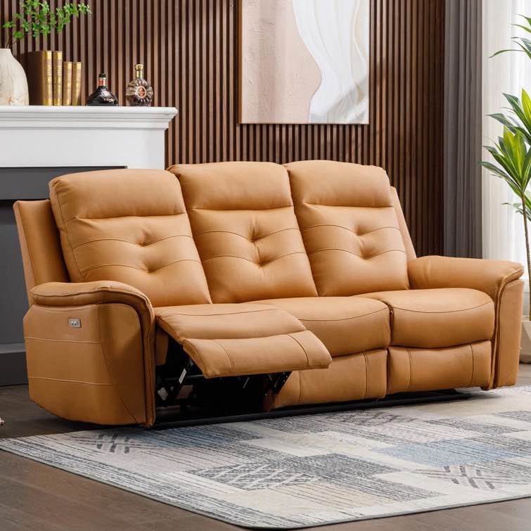 Janiah 84.6 wide pillow top arms reclining sofa with usb charging