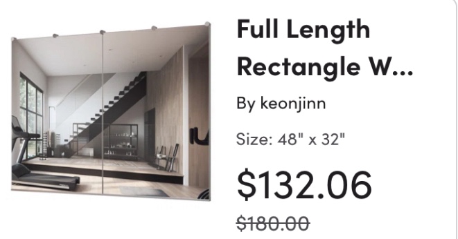 full length rectangle wall mirror home gym mirror dance studio mirror