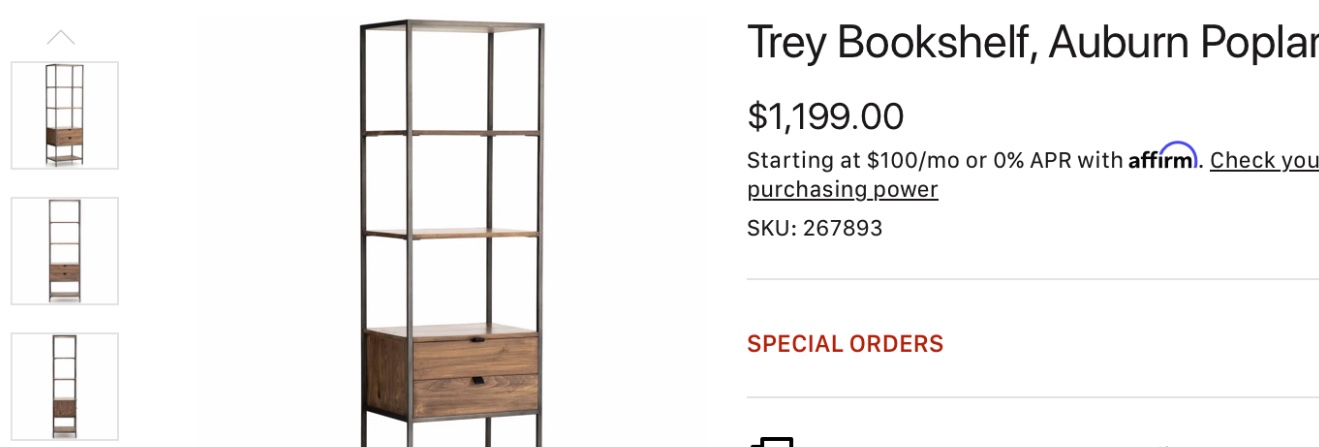 Trey Bookshelf - Auburn Poplar