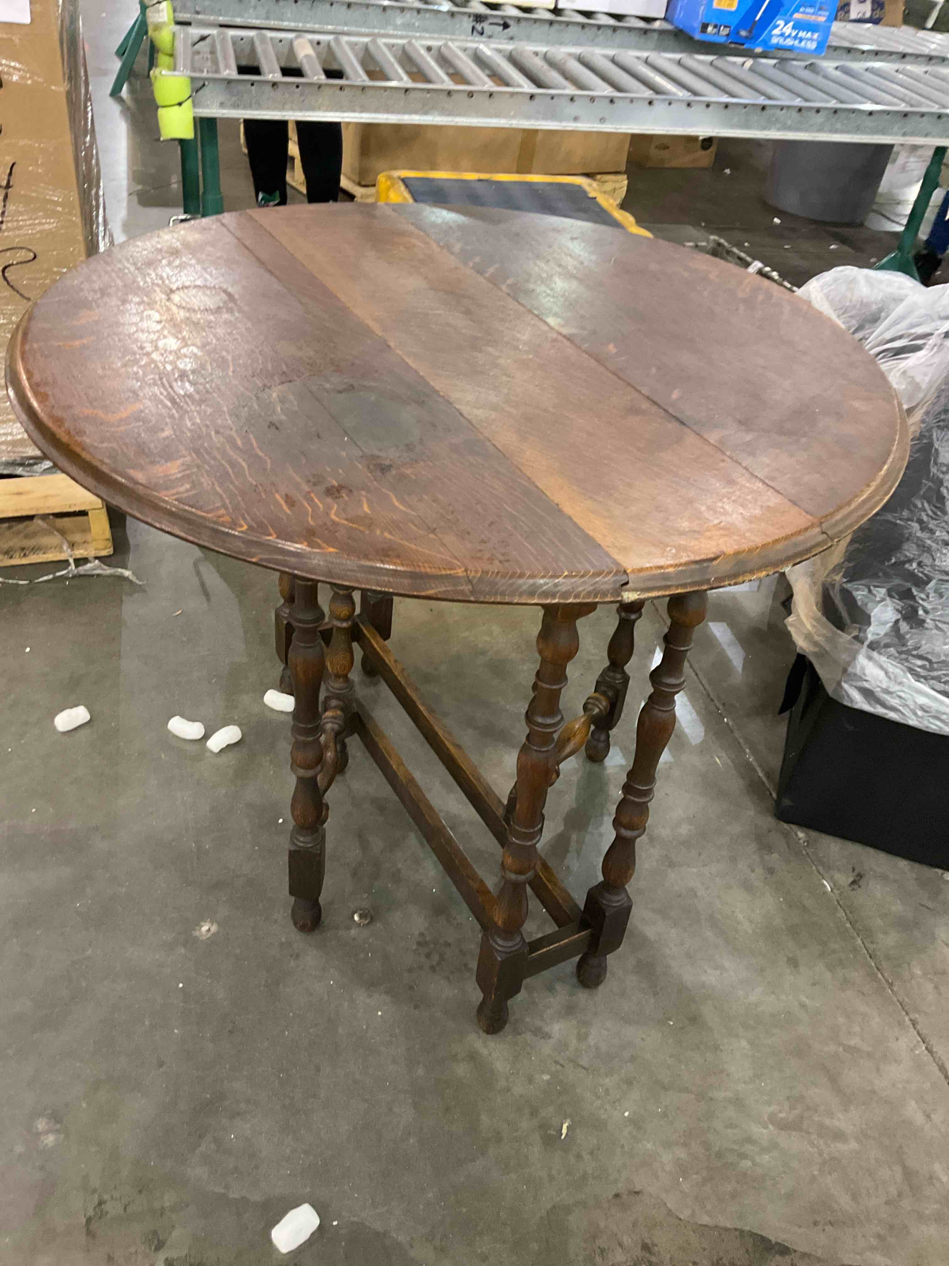 18th Century Antique Oak Drop Leaf Dining Table, 1780