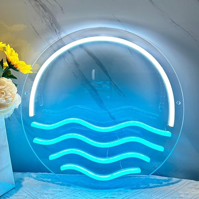 sunrise sunset neon wave 9.1 inch