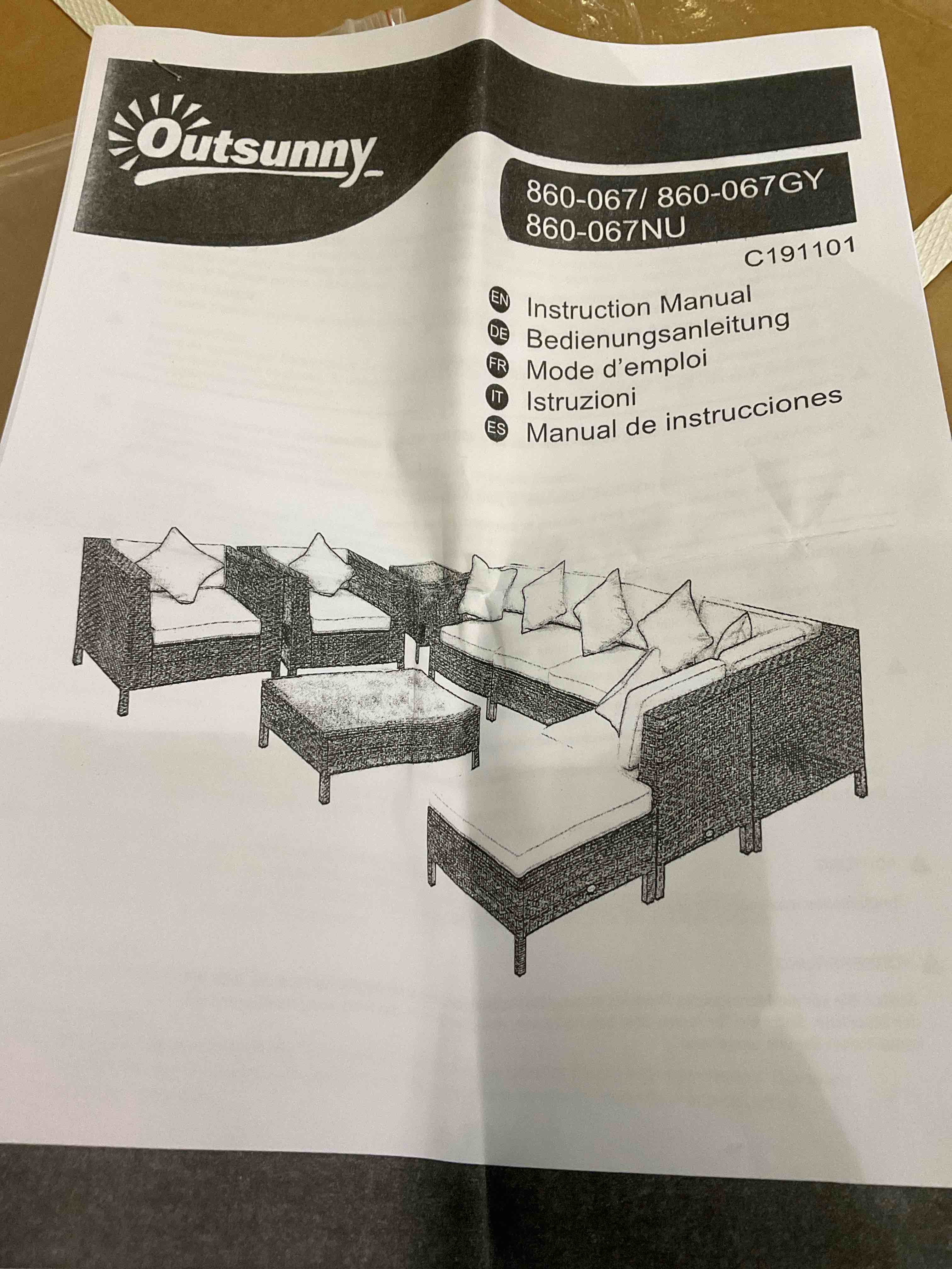Outsunny box 5/6 outside Lounge set