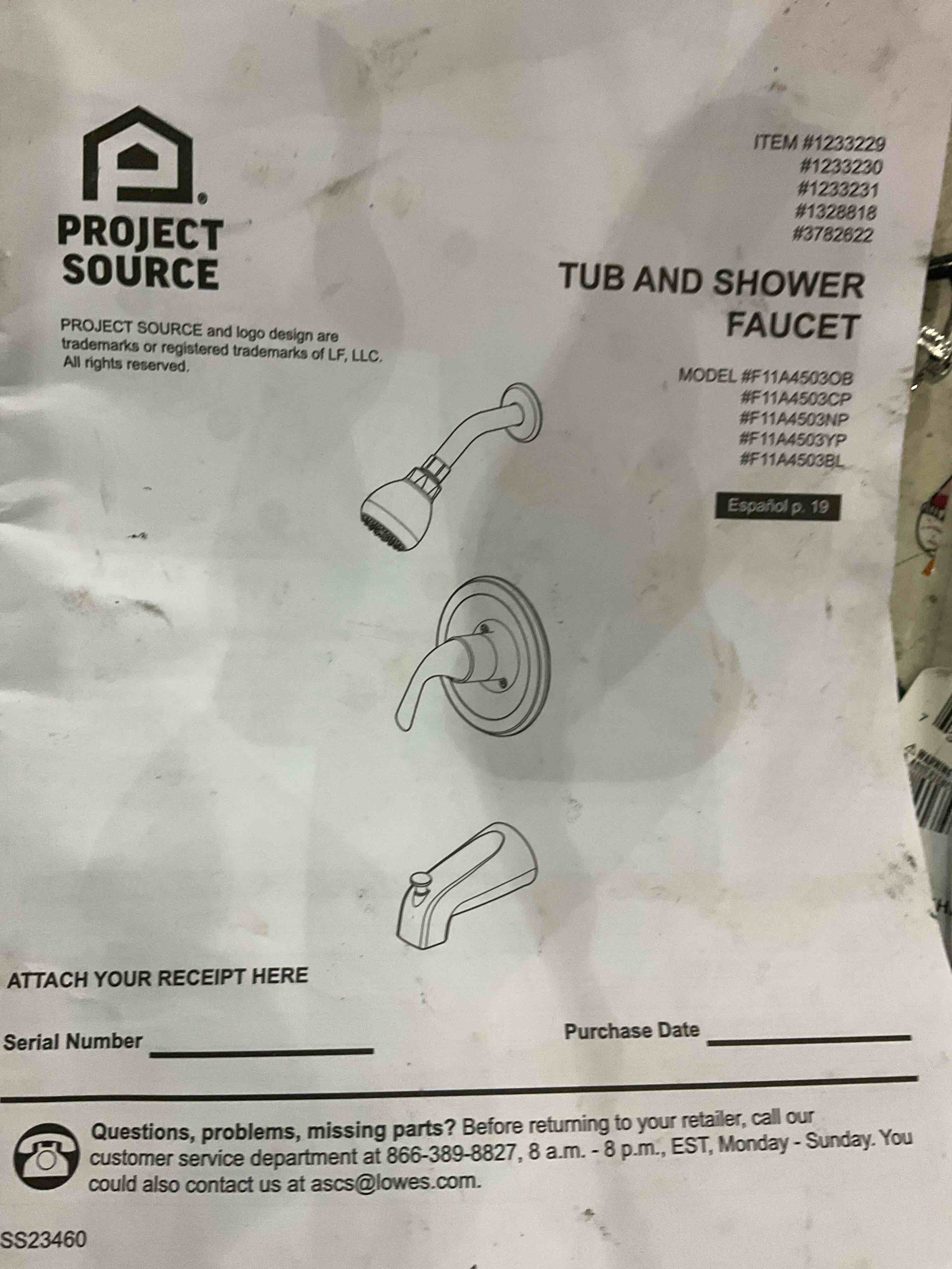 tub & shower faucet Dover