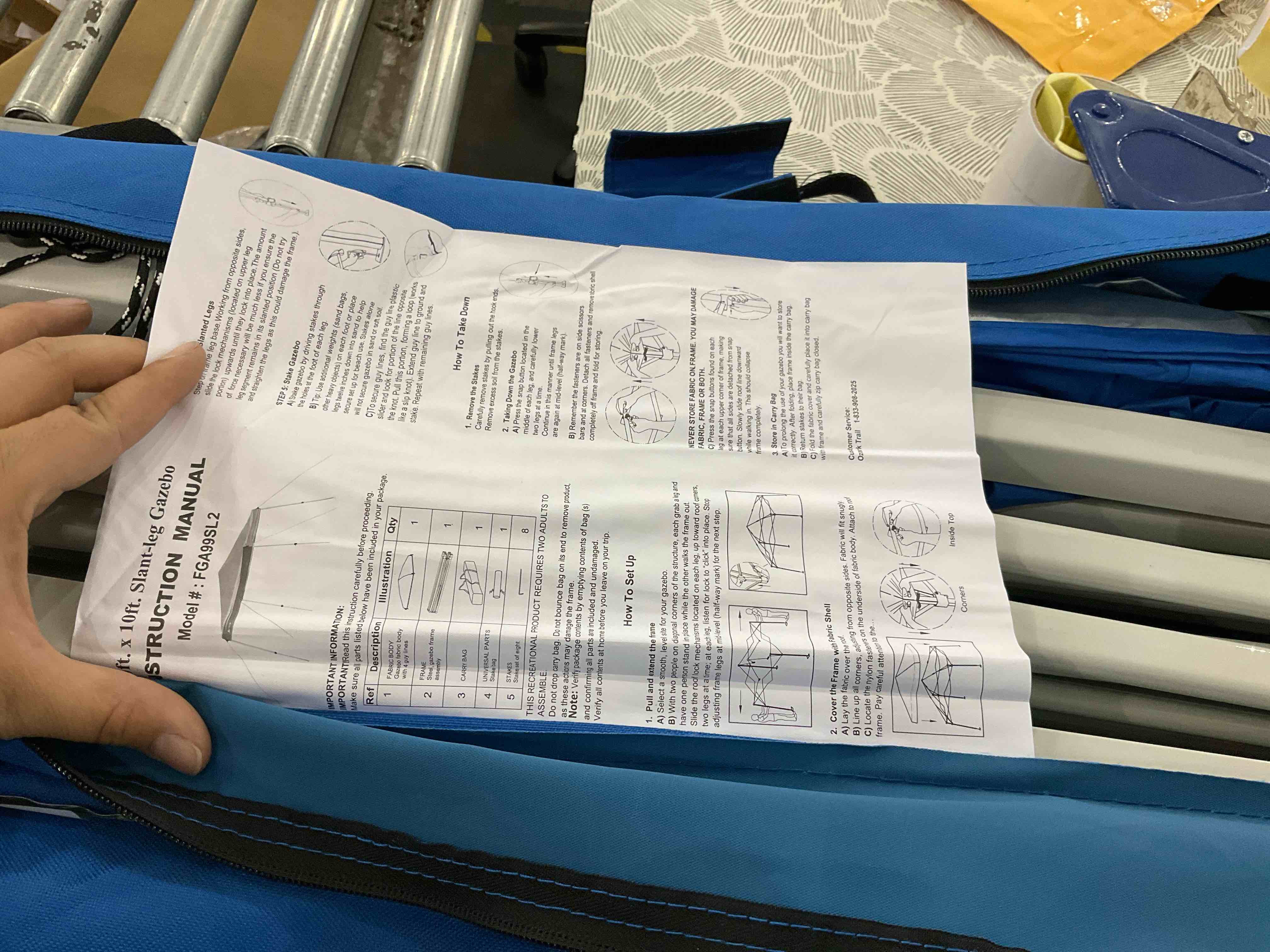 Ozark Trail Instant Slant Leg Canopy  Blue  10 ft x 10 ft