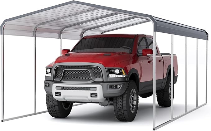 12x20 ft heavy duty carport with sidewalls