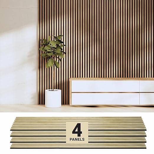 wood slat panels 2 pcs