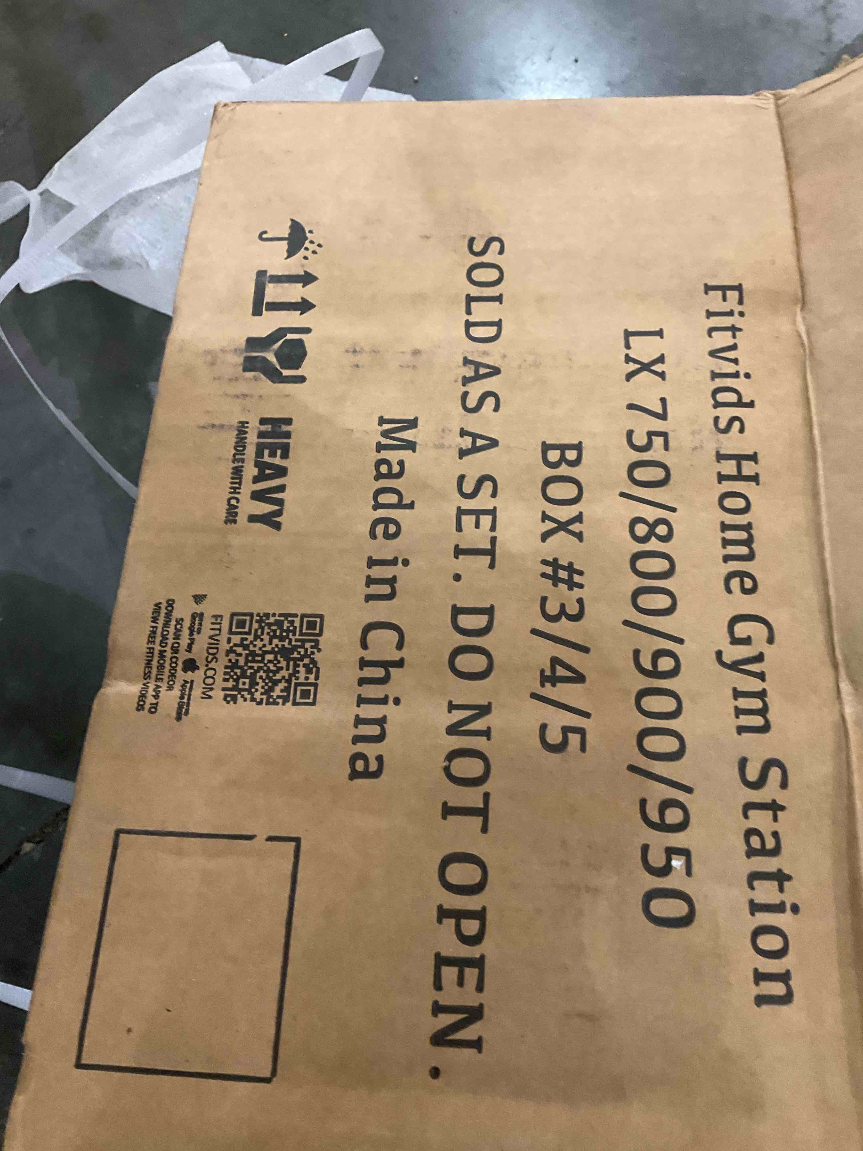 Fitvids Home Gym Station LX 750/800/900/950 BOX #3/4/5 OLD AS A SET. DO NOT OPEN. Made in China