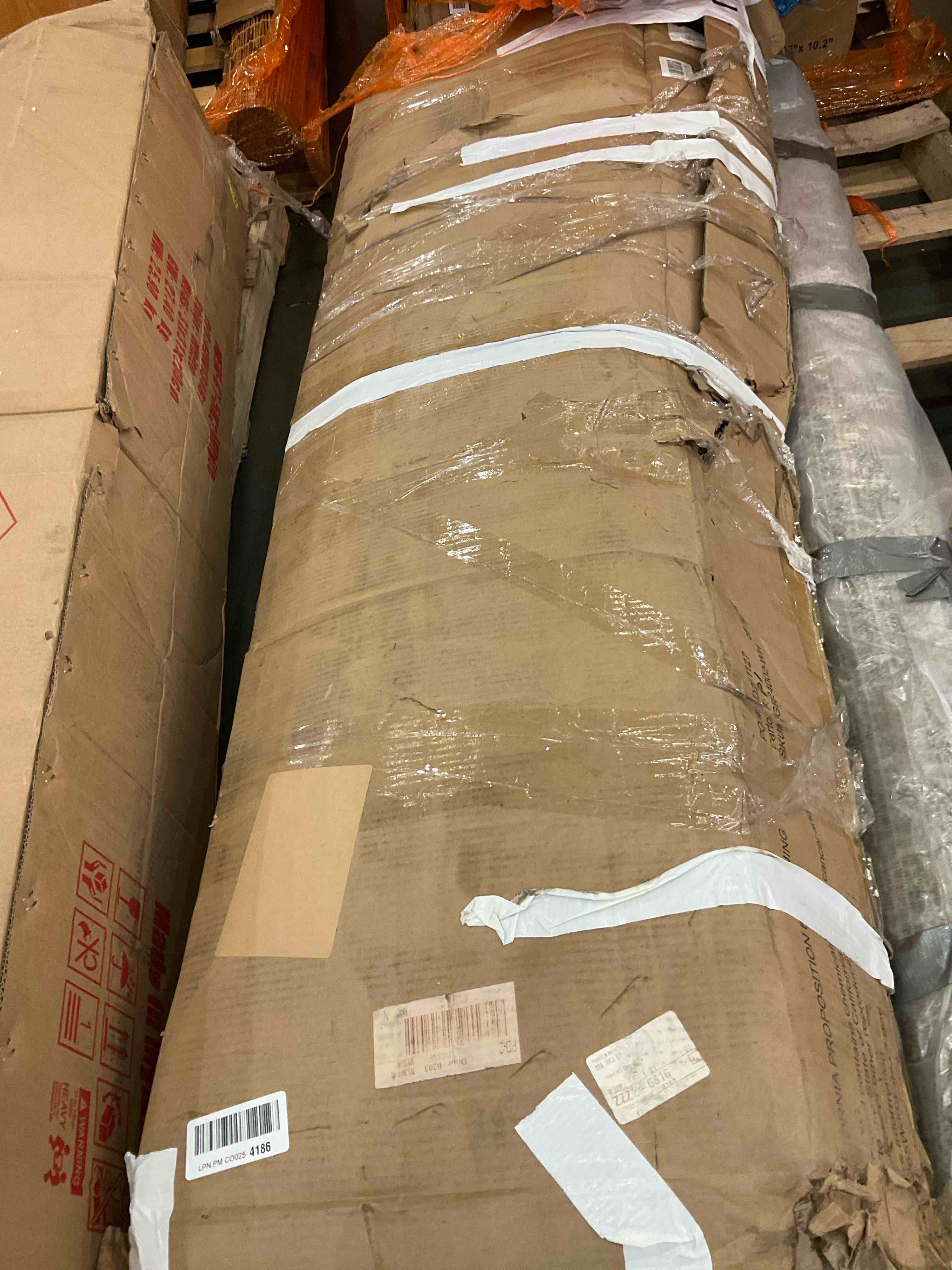 vimitty 72" Tall Farmhouse Kitchen Pantry with Sliding Barn Door, Large