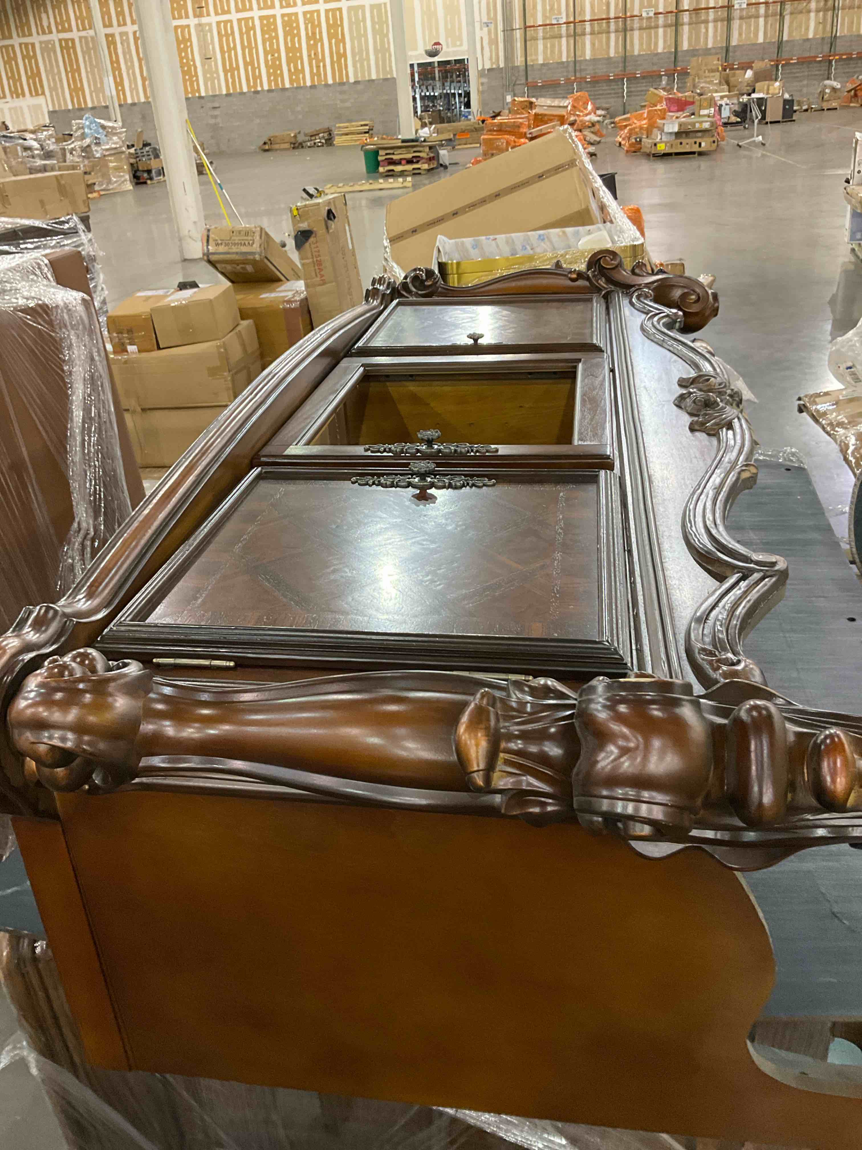 viz-pro wooden tv stand with glass mirror