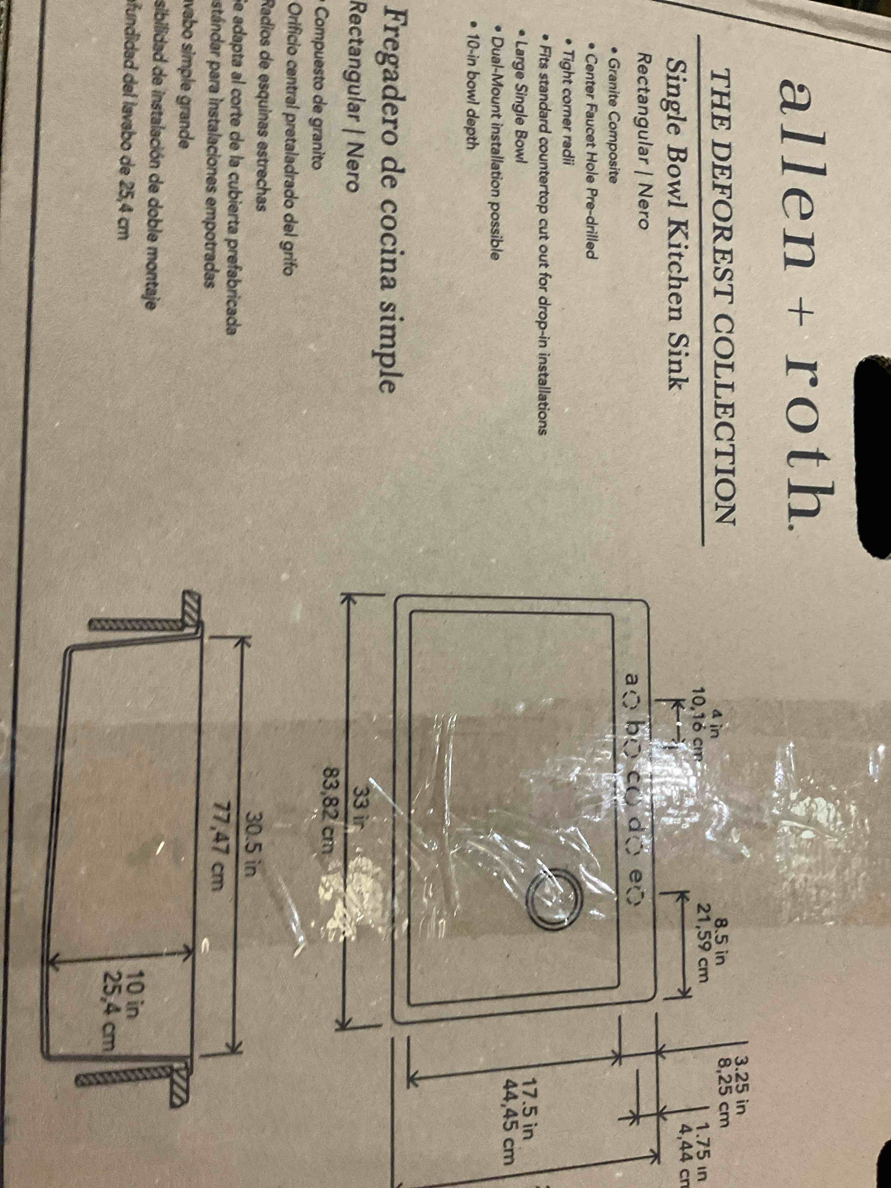 Allen +roth single bowl kitchen sink