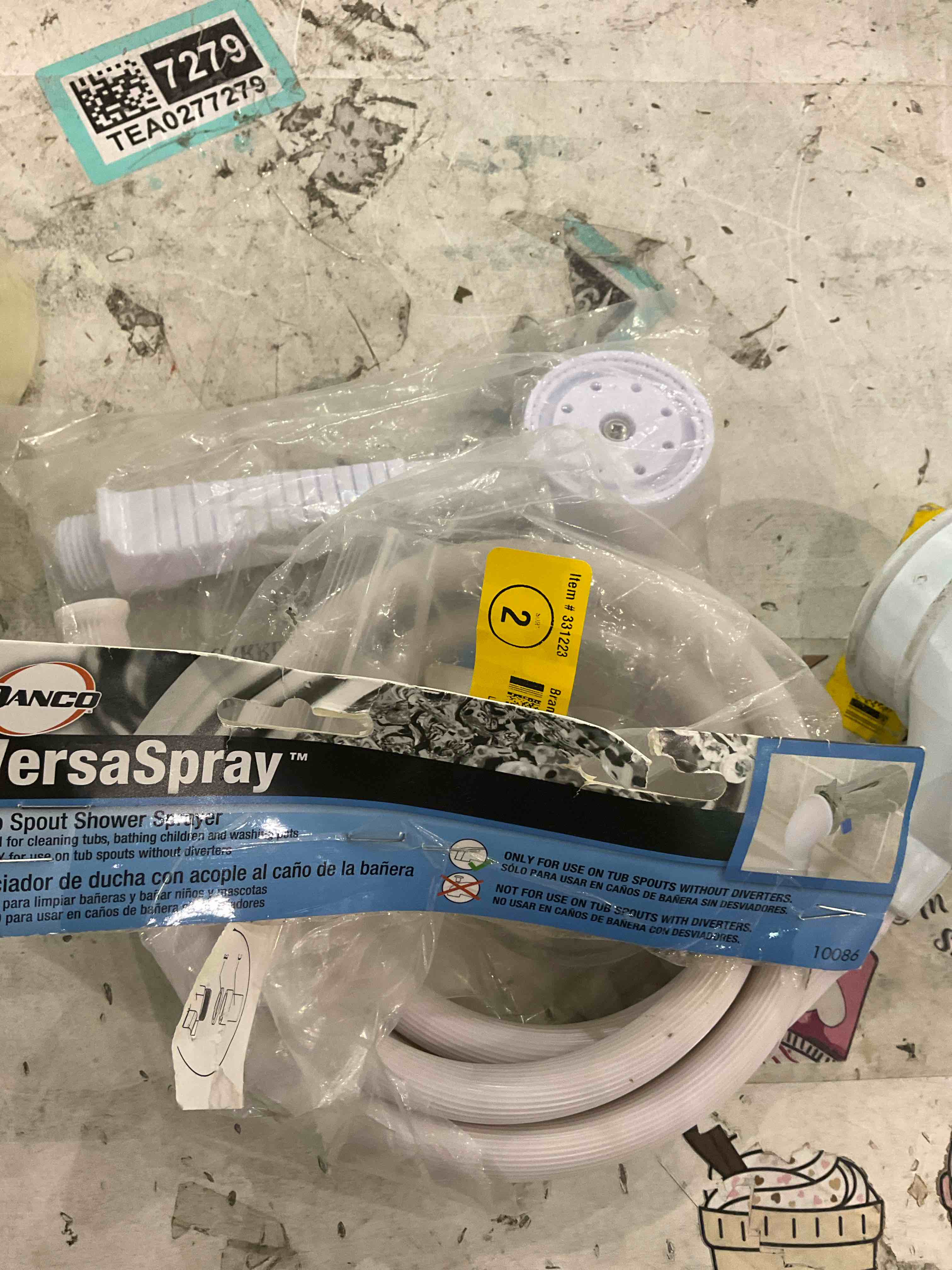 Tub spout shower sprayer