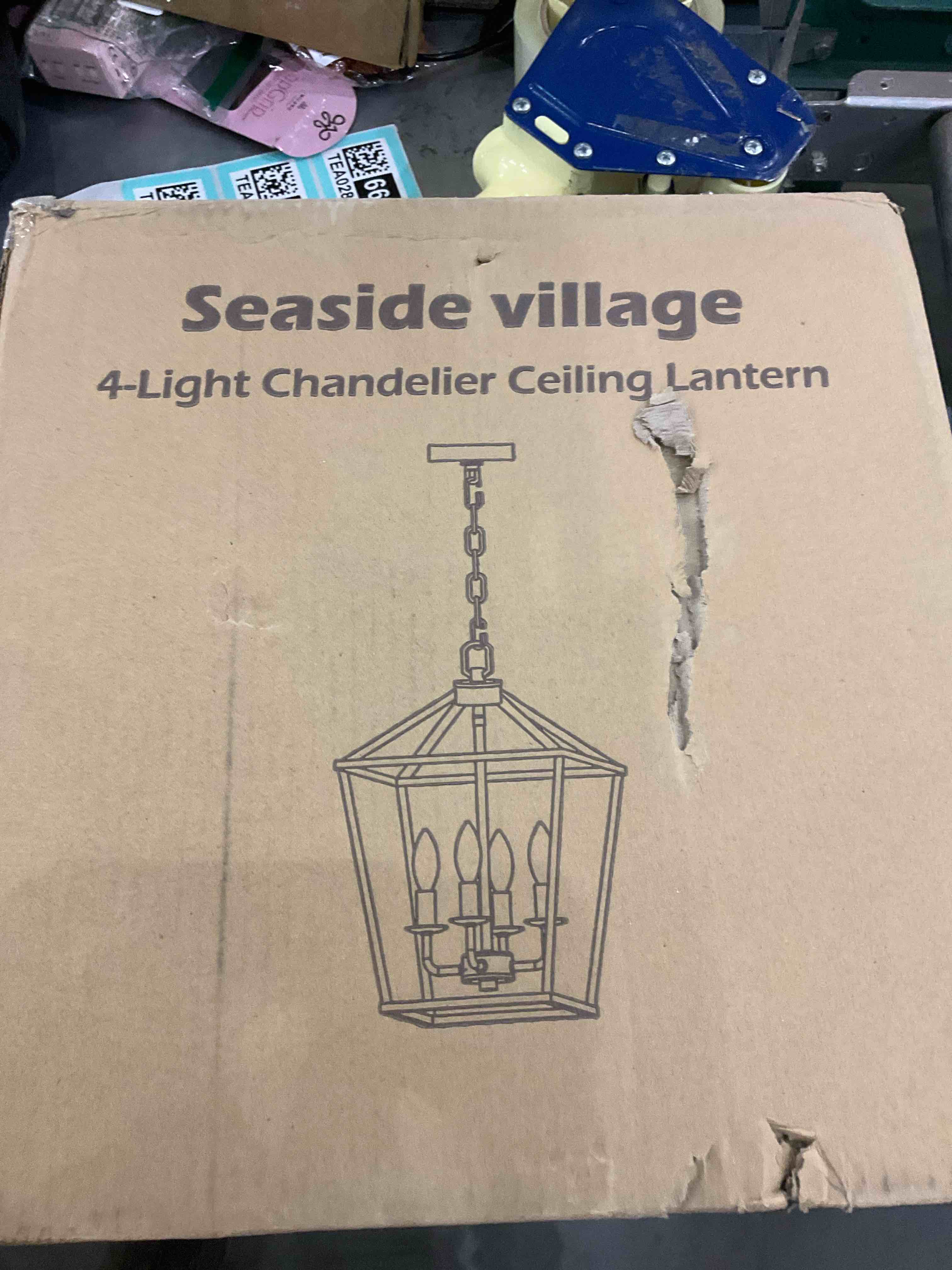 seaside village / 4 light chandelier ceiling lantern 