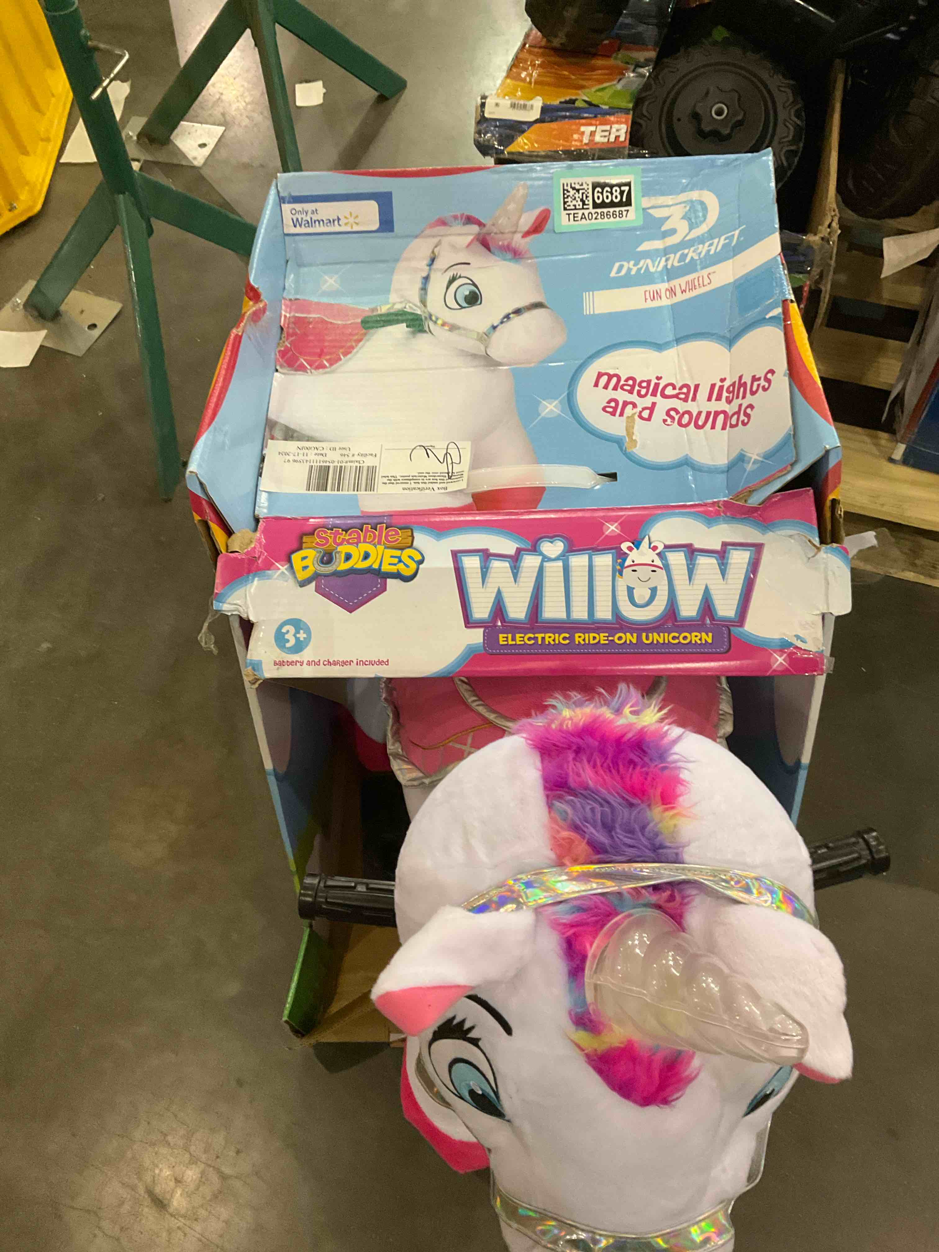 dynacraft stable buddies willow electric ride-on unicorn