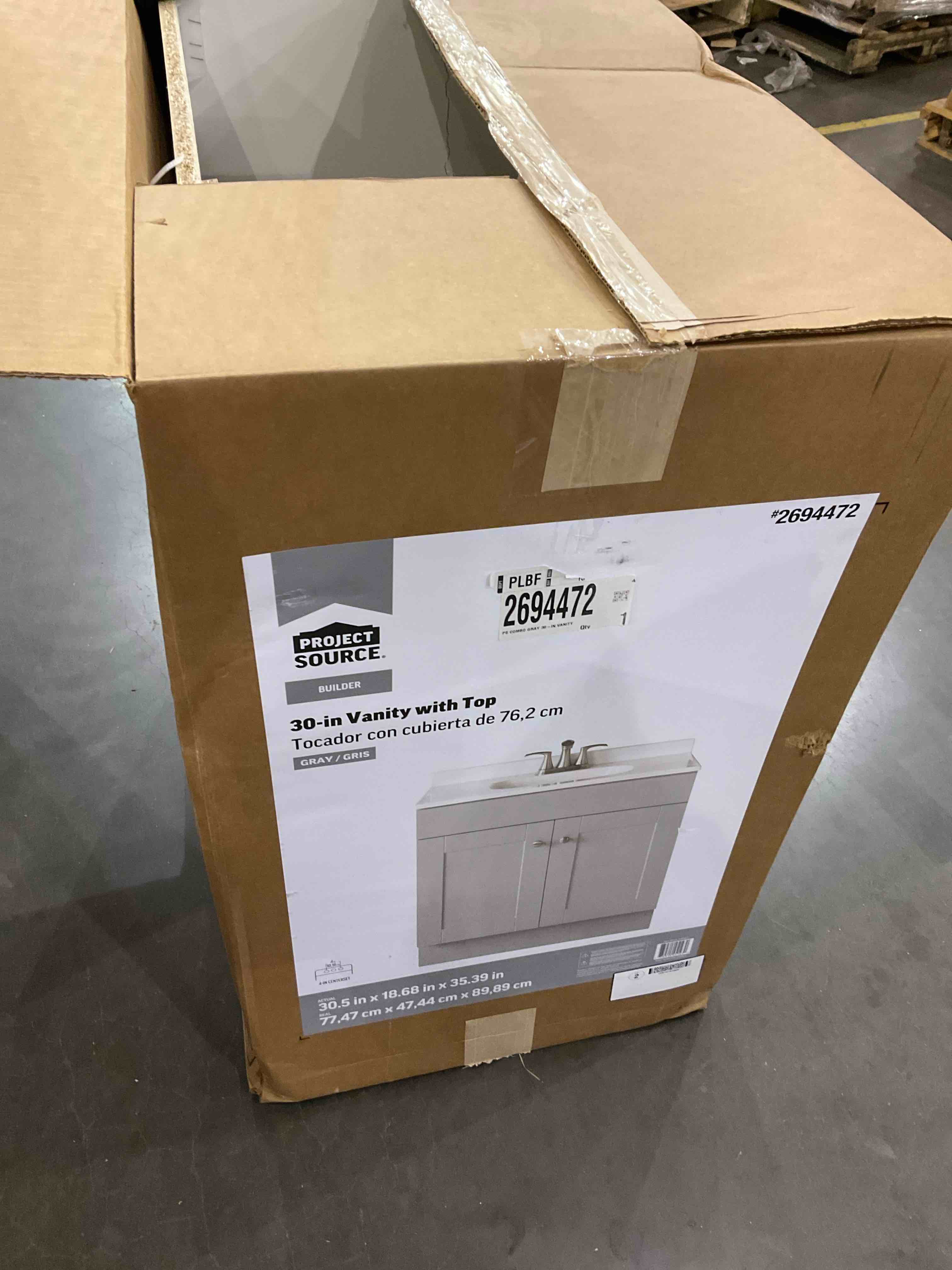 Project Source 30-in Gray Single Sink Bathroom Vanity with White Cultured Marble 