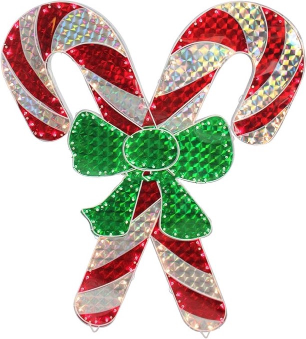 48" Lighted Red and White Candy Cane Outdoor Christmas Window Silhouette Decoration